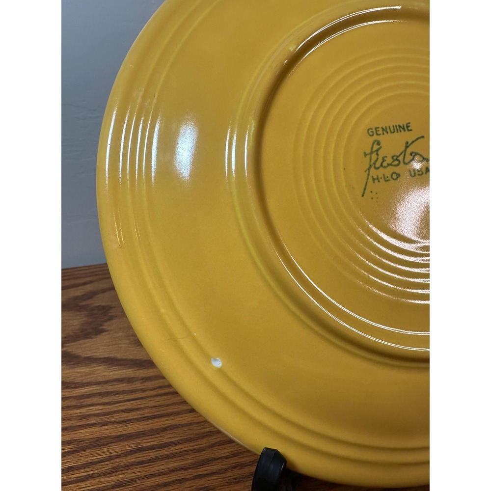 Vintage Fiesta Yellow Luncheon Plates Glazed Ceramic Homer Laughlin - Picture 8 of 10
